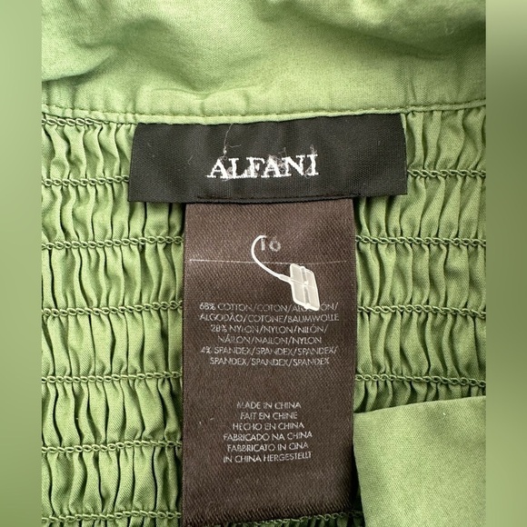 Alfani  granny apple green blouse shirt cotton blend SZ 10 - Picture 5 of 5